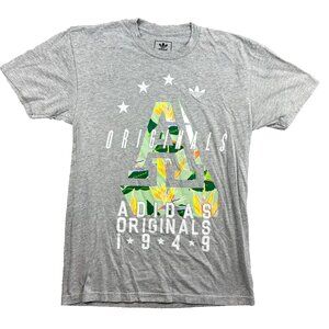 Adidas Originals 1949 Trefoil SS Crewneck T-Shirt Mens Size Small Grey